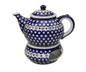 Teapot with heater - Polish pottery