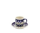 Small cup + saucer - Polish pottery