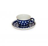 Cup small + saucer - Polish pottery