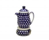 Teapot with heater - Polish pottery