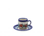 Small cup + saucer - Polish pottery