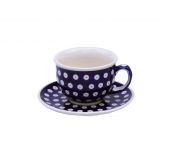 Cup + saucer - Polish pottery