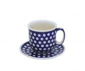 Cup + saucer - Polish pottery