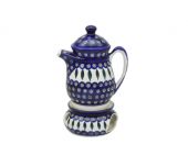 Teapot with heater - Polish pottery