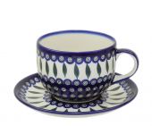Jumbo cup + saucer - Polish pottery