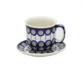 Cup + saucer - Polish pottery