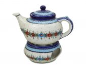 Teapot with heater - Polish pottery