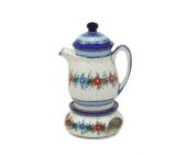 Teapot with heater - Polish pottery