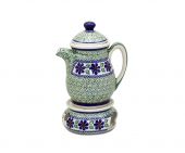 Teapot with heater - Polish pottery