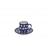 Small cup + saucer - Polish pottery