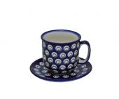 Cup + saucer - Polish pottery