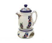 Teapot with heater - Polish pottery