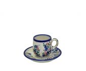 Small cup + saucer - Polish pottery