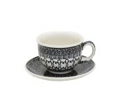 Cup + saucer - Polish pottery