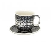 Cup + saucer - Polish pottery