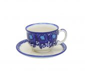 Cup + saucer - Polish pottery