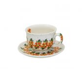 Cup + saucer - Polish pottery