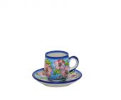 Small cup + saucer - Polish pottery