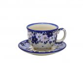 Cup + saucer - Polish pottery