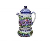 Teapot with heater - Polish pottery