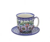 Cup + saucer - Polish pottery