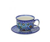 Cup + saucer - Polish pottery