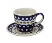 Cup + saucer - Polish pottery