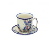 Cup + saucer - Polish pottery