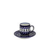 Small cup + saucer - Polish pottery