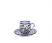 Small cup + saucer - Polish pottery