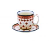 Cup + saucer - Polish pottery