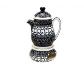 Teapot with heater - Polish pottery