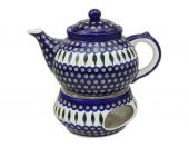 Teapot with heater - Polish pottery