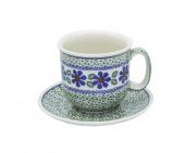 Cup + saucer - Polish pottery