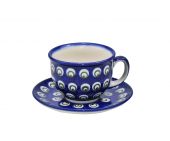 Cup + saucer - Polish pottery