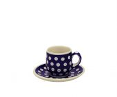 Small cup + saucer - Polish pottery